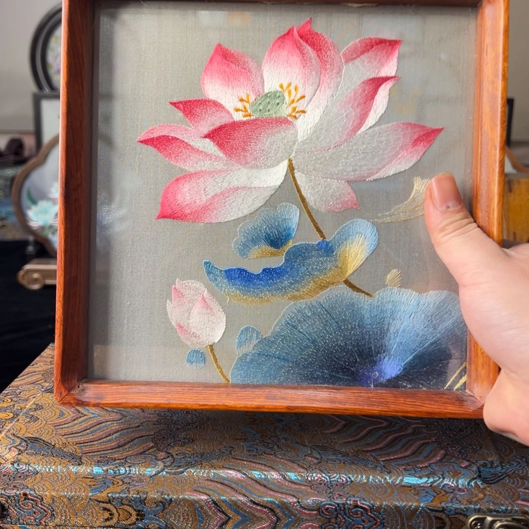 刺绣纯手工刺绣双面绣摆件