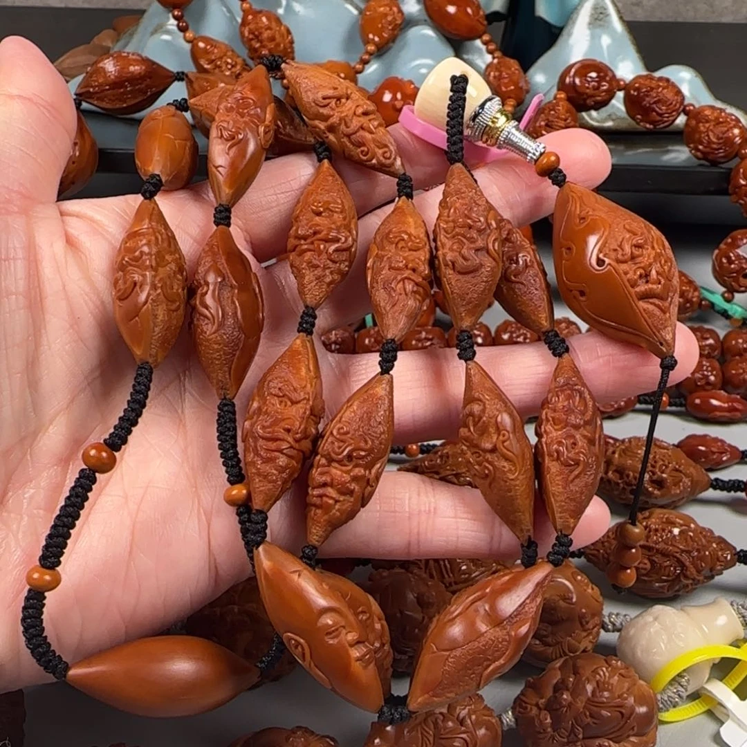 手串橄榄核12鸡血红核佛魔一念脖挂
