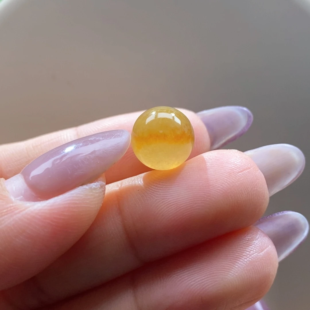 翡翠未镶嵌吊坠(不含链)翡翠冰黄飘红珠卡11.2