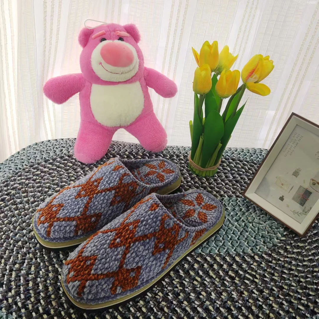 【成品拖鞋】毛线手工钩织拖鞋居家 拖鞋婚嫁拖鞋秋冬季保暖拖鞋