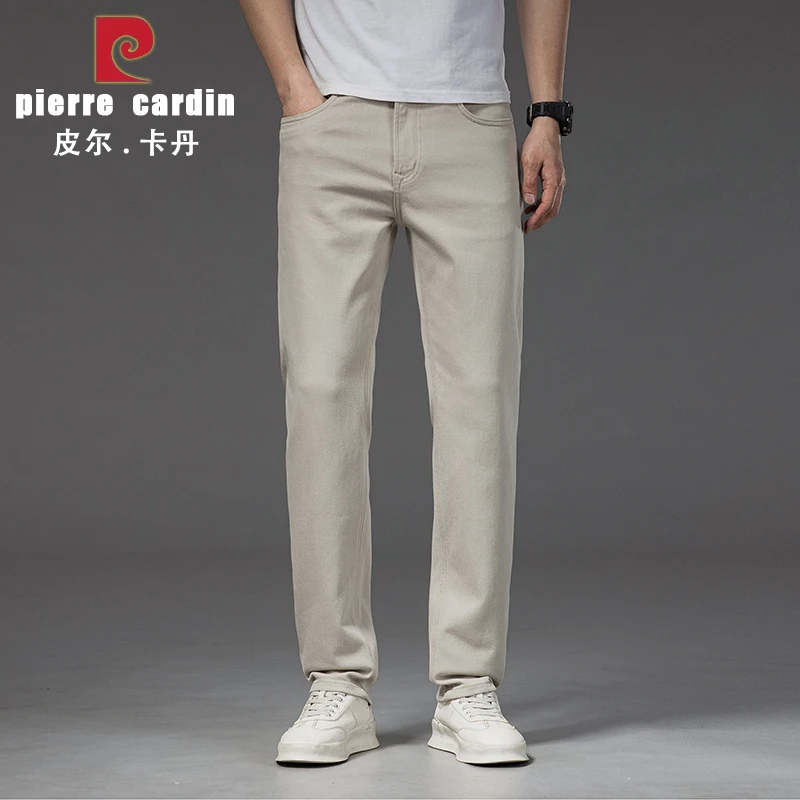 皮尔卡丹早秋新款老钱风休闲直筒裤百搭男士四面弹休闲牛仔裤男裤