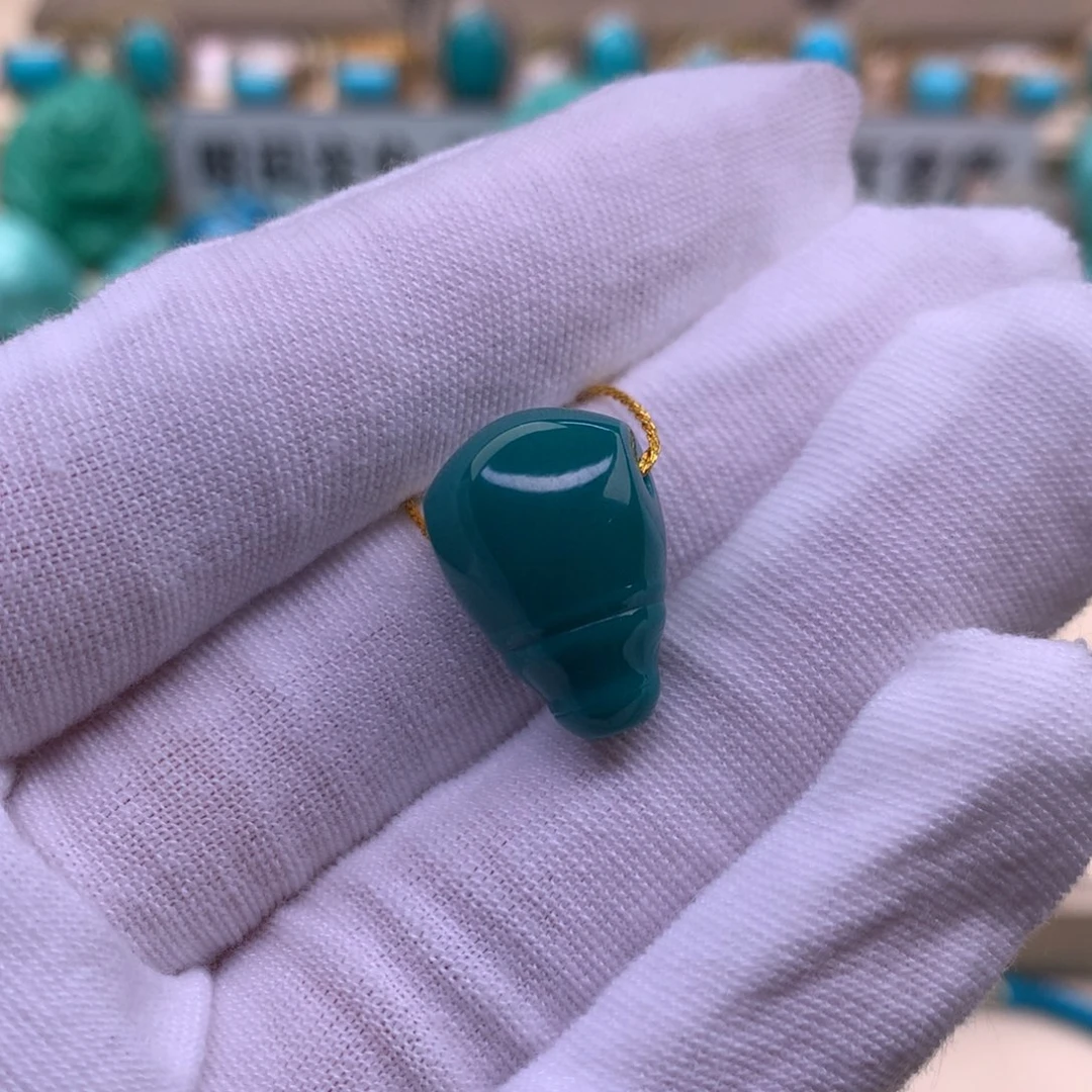 未镶嵌绿松石珠宝奇石对孔12.2