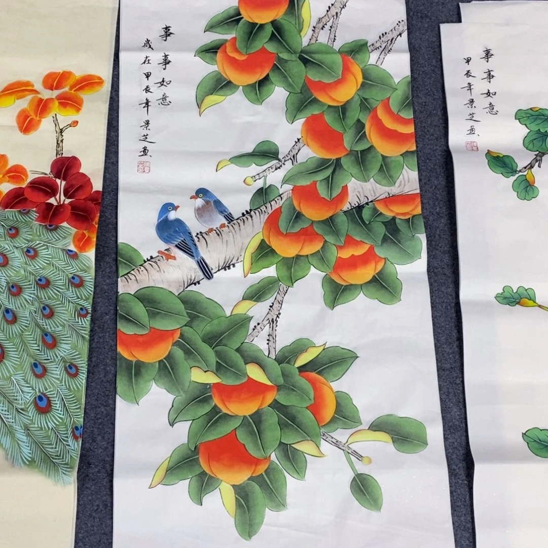 国画尺寸100✖️50三尺工笔手绘