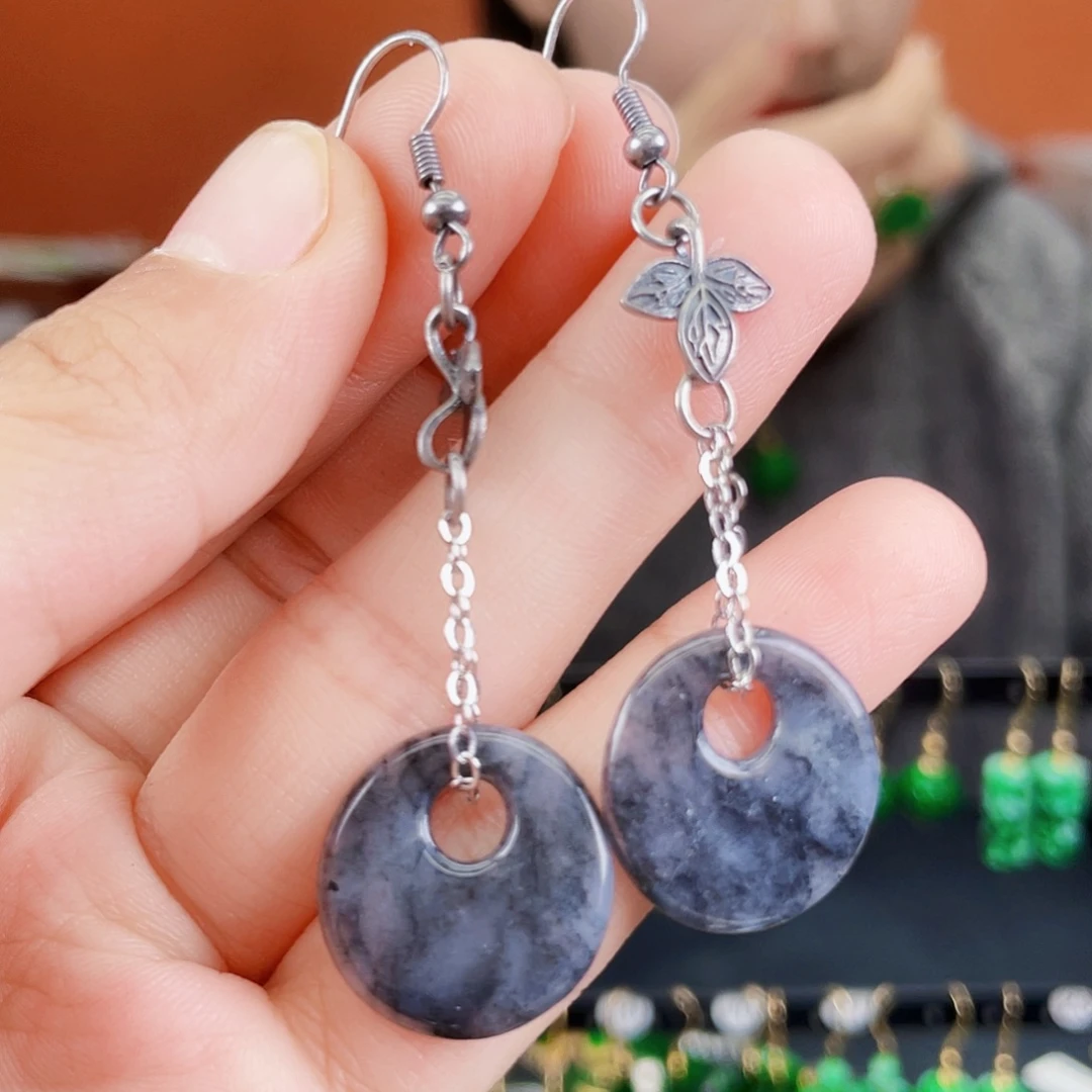 翡翠未镶嵌耳饰饰品