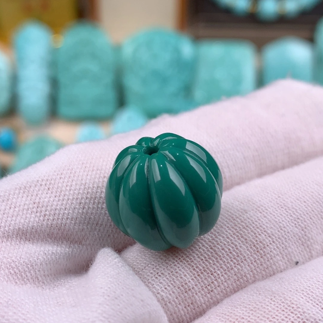 绿松石未镶嵌瓜珠卡16.5