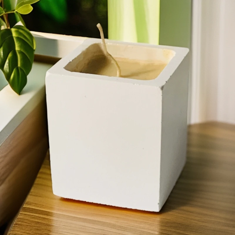 石膏方杯形香薰蜡烛 尺寸7×7×7 重约135克