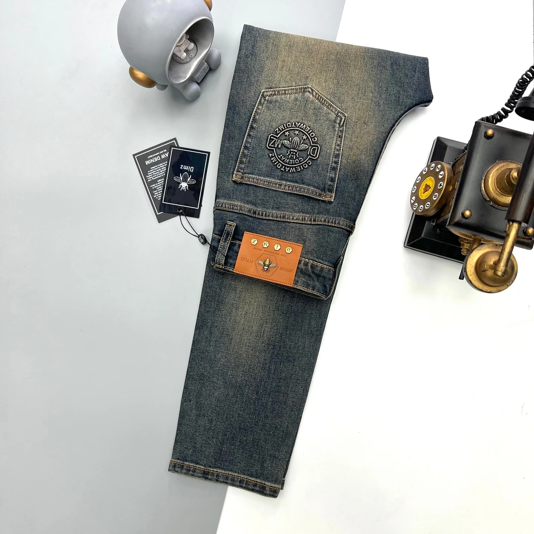 【20325-13】春季新款男士高端弹力休闲水洗牛仔百搭修身小直筒长裤