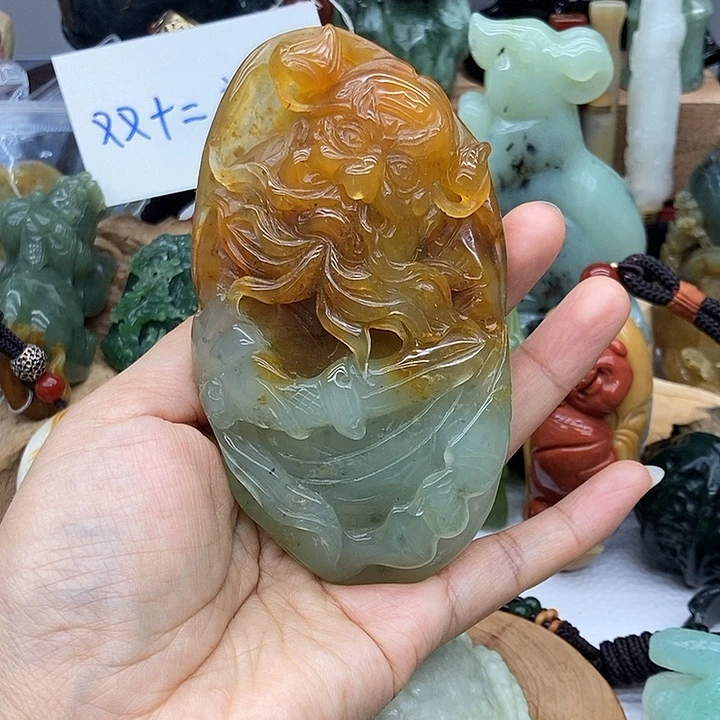岫玉未镶嵌手把件