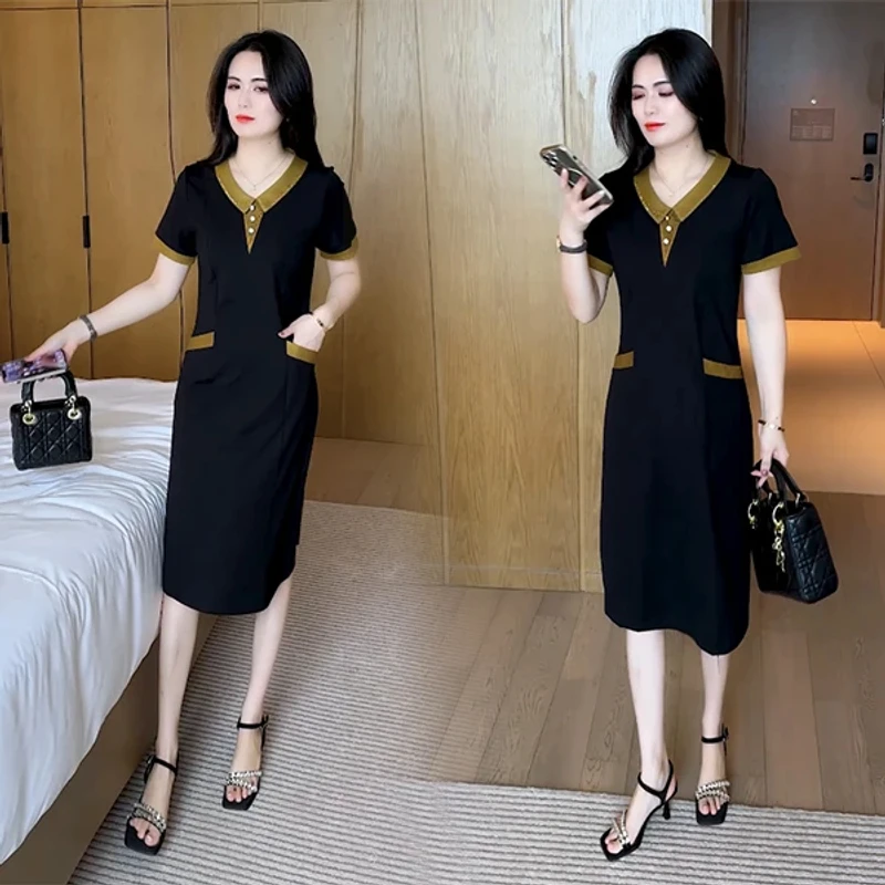 2025夏季新款穿搭气质显瘦时尚休闲韩版减龄轻薄透气连衣裙163