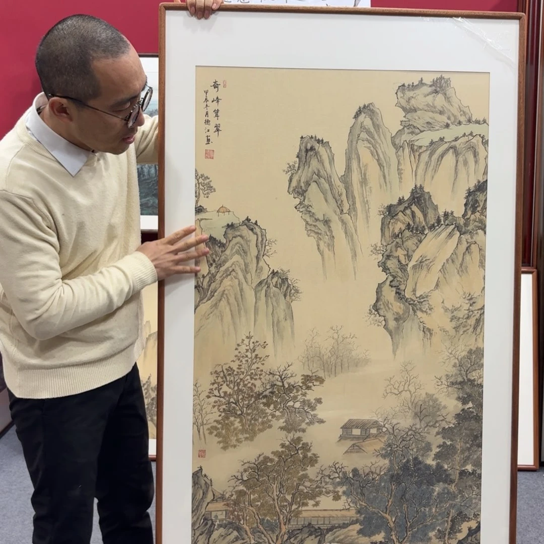 国画带框绘画160/80尺寸