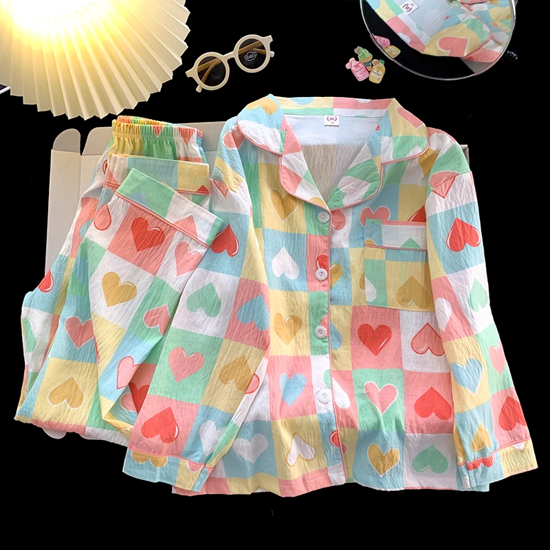 女童睡衣儿童春秋季云朵棉薄款长袖套装中大童女孩亲子卡通家居服