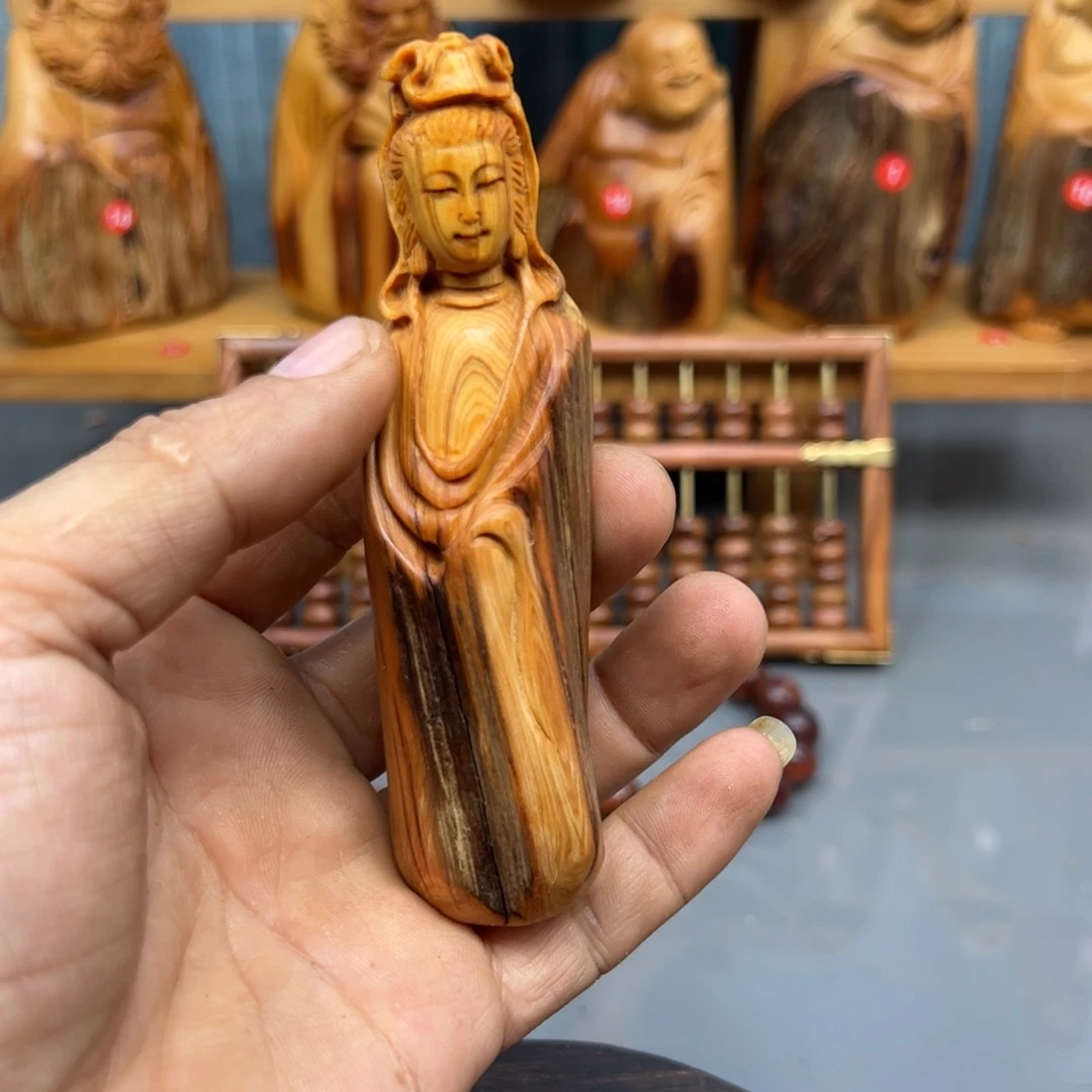 和***谐木崖柏木摆件手把件