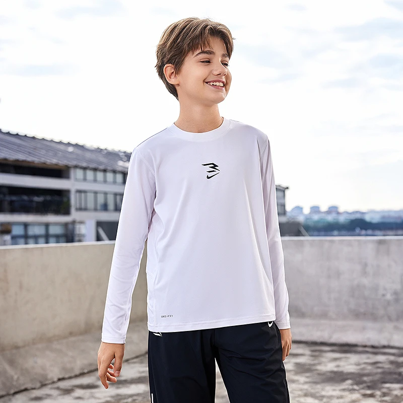 Nike 3Brand耐克童装T恤春秋大童运动圆领长袖T恤上衣RWB-LK-1226