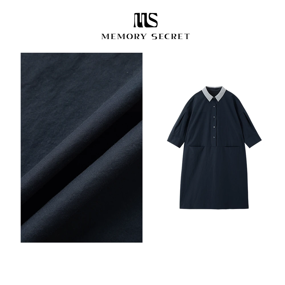 【MS】山本  星亿中袖拼接简约夏季直身连衣裙宽松气质WG25XT06806