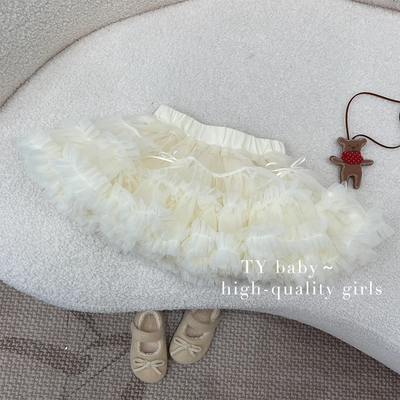 冬装女小童韩版时尚洋气公主风法式半身裙纱网蓬蓬裙NNT0148-NX1