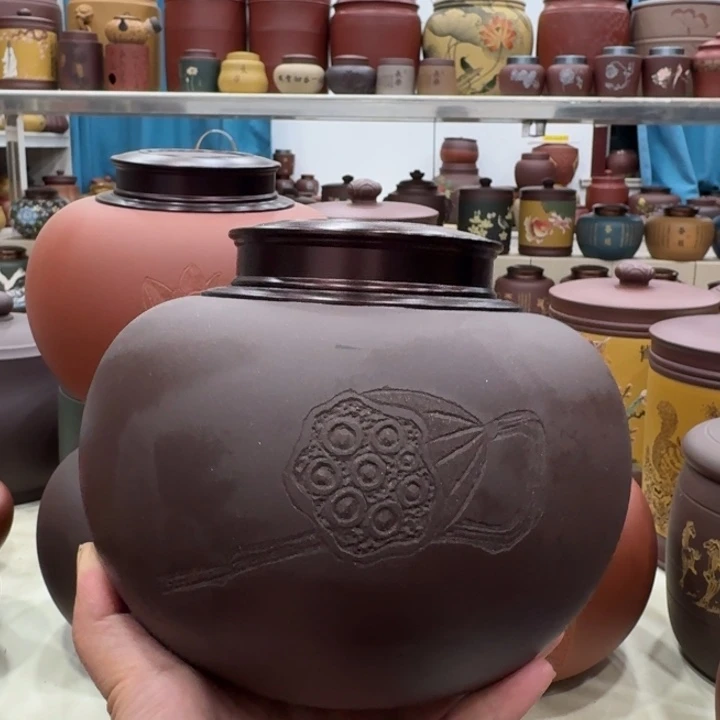 茶叶罐紫砂好运连连紫