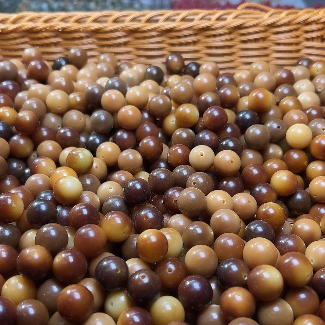 菩提根/象牙果吊坠卡15虎皮圆50颗