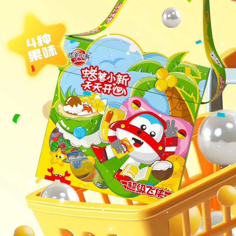 蜡笔小新超级飞侠背带礼盒盒吸吸果冻果冻童趣儿童休闲零食