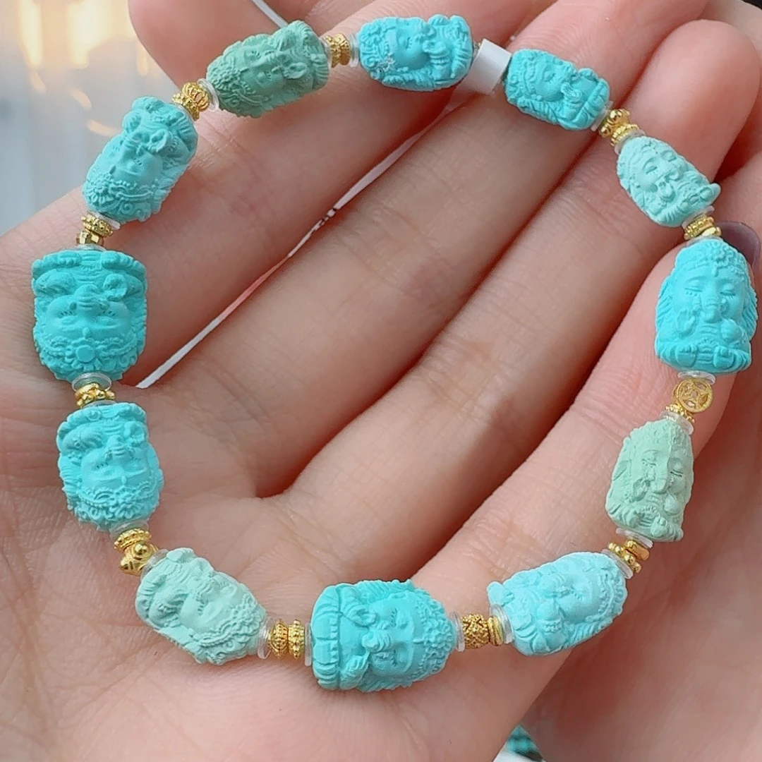 绿松石18K金镶嵌珠宝奇石