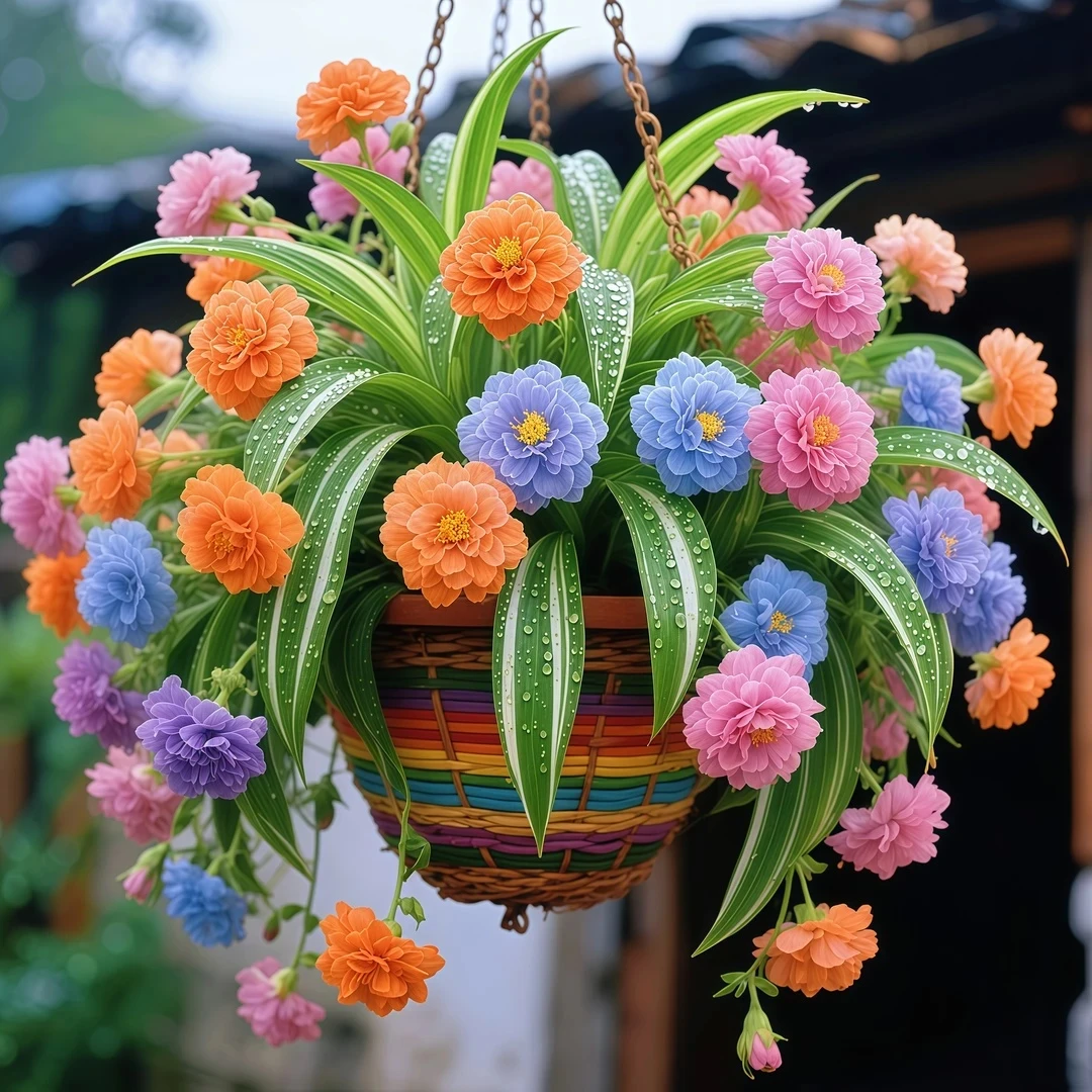 香水型金边大花吊兰盆栽绿植苗庭院阳台种植四季易活驱蚊虫花卉
