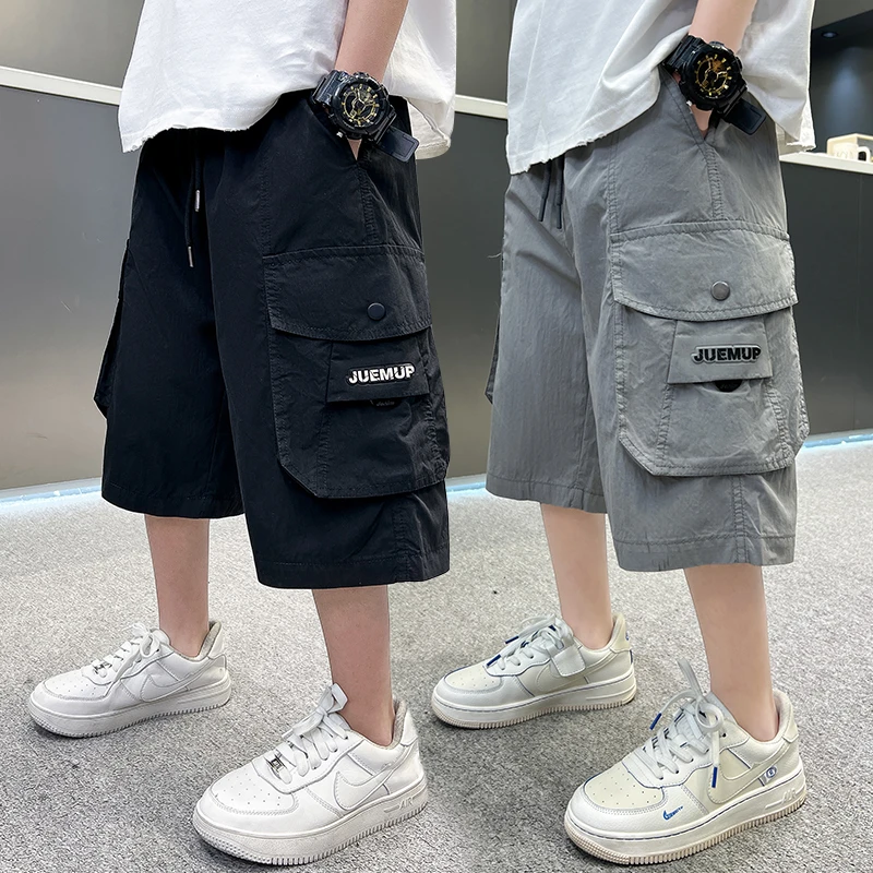 男童工装短裤夏季薄款儿童2025新款裤子中大童宽松五分裤男孩中裤