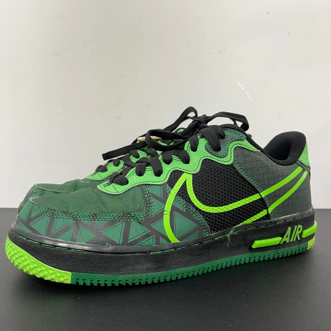 90新 NIKE/耐克 43码/ AF1空军一号黑绿潮鞋板鞋/无原盒