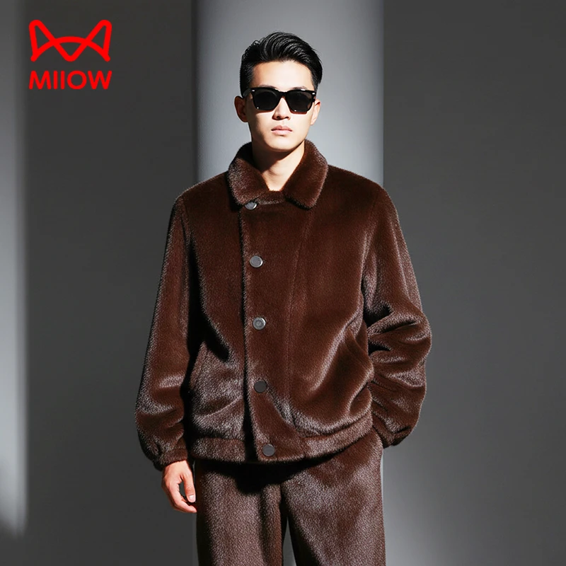 仿貂环保皮草/MiiOW猫人加厚睡衣家居服男士外穿套装冬季保暖时尚