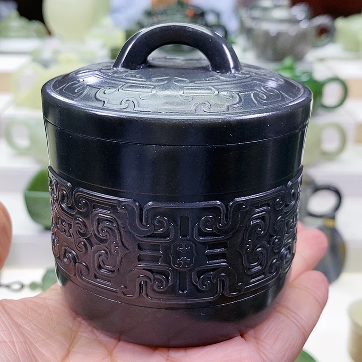 未镶嵌和田玉挂件茶叶罐