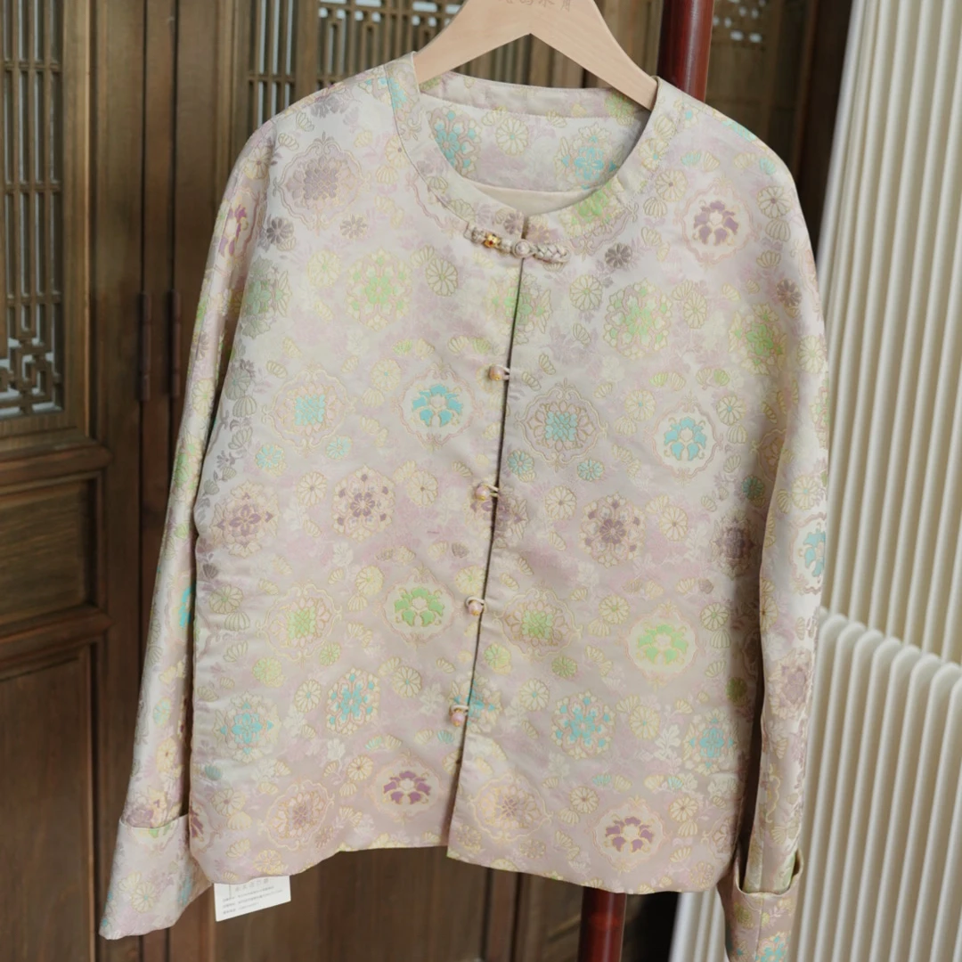 RE00215吉祥四宝织金宋锦加棉外套