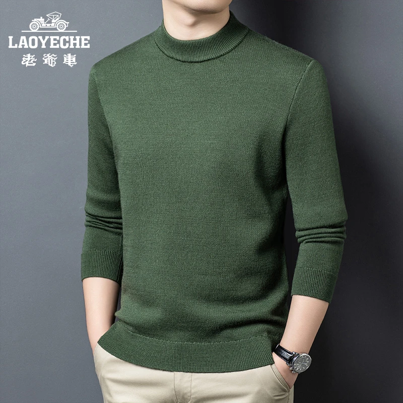 《100%纯羊毛衫》老爷车可机洗钻石级精纺绵羊毛双股加厚针织毛衫59