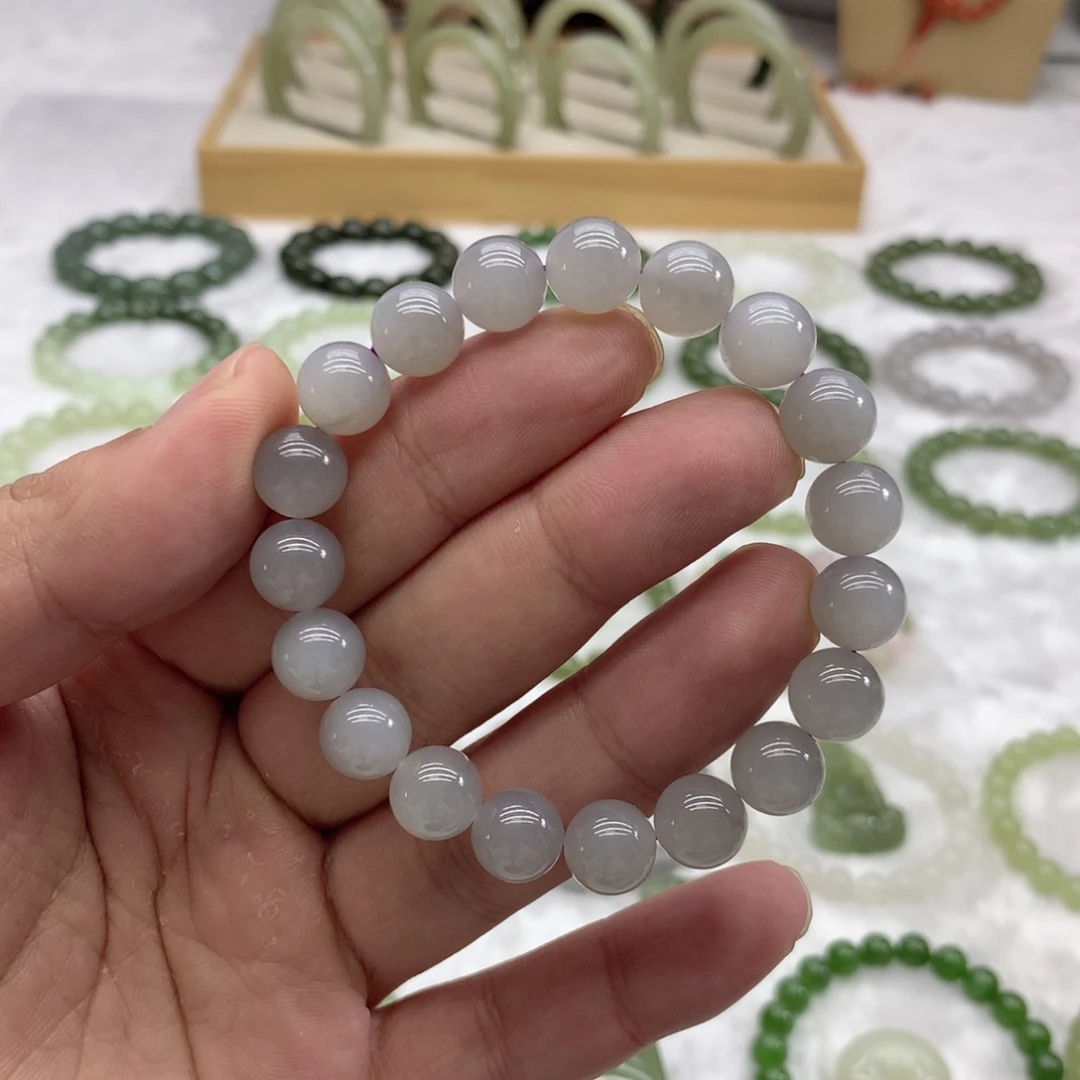 和田玉未镶嵌手串（烟紫10）