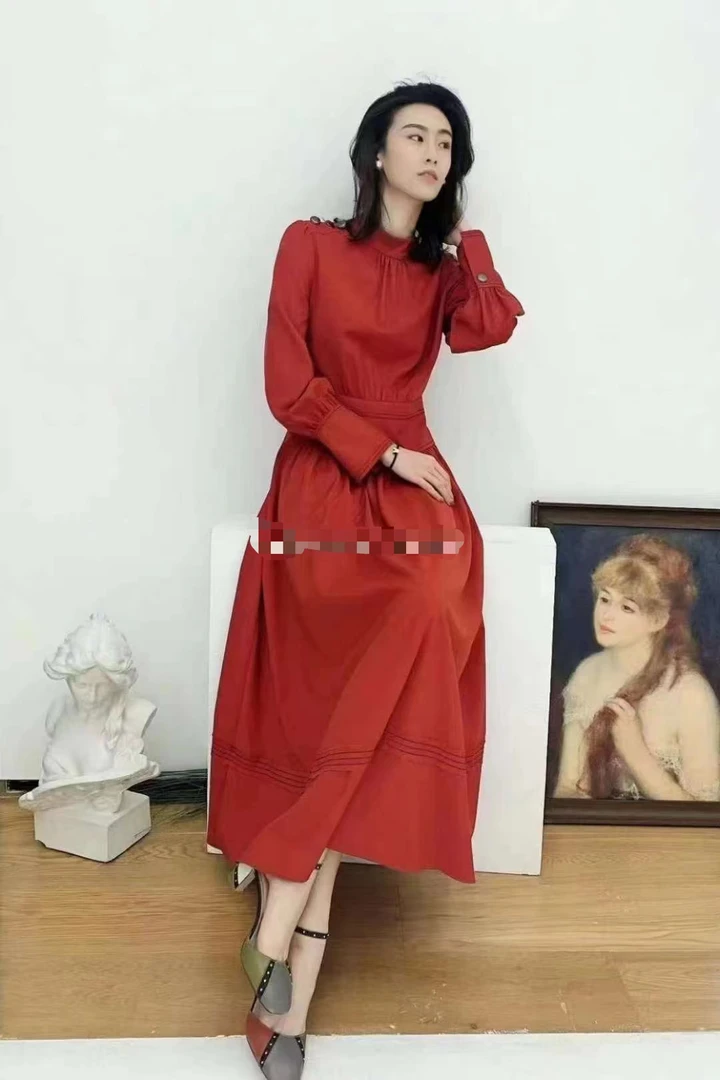 No退换 5500165 复古立领气质连衣裙