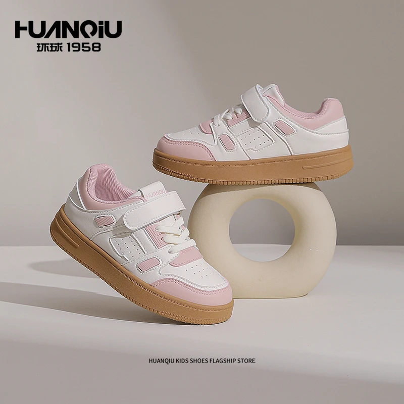 HUANQIU/环球女童板鞋低帮时尚百搭防滑运动鞋春秋新款儿童休闲鞋