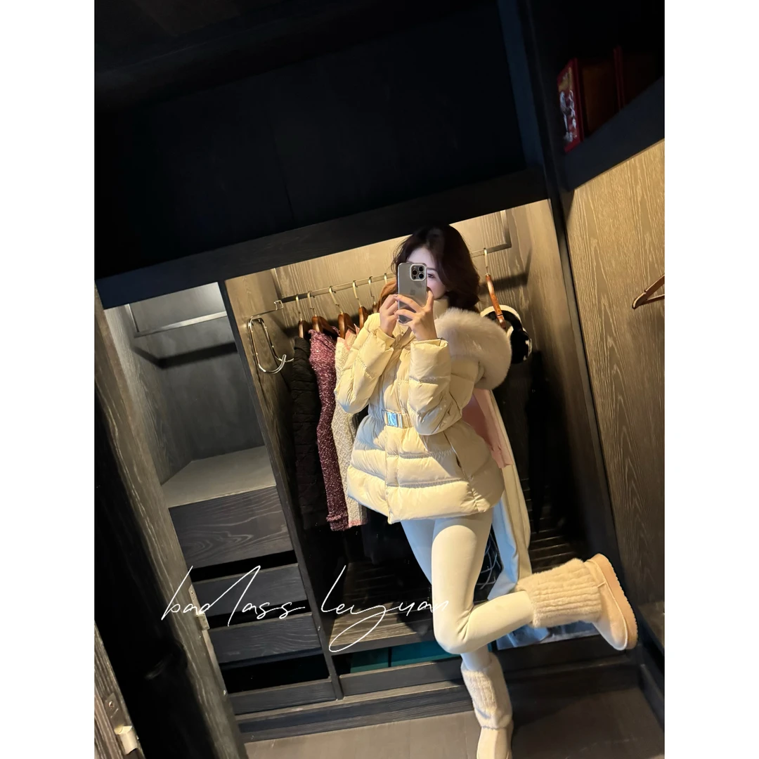 【腰带羽绒服】外套LEYUAN .显瘦时尚保暖加厚