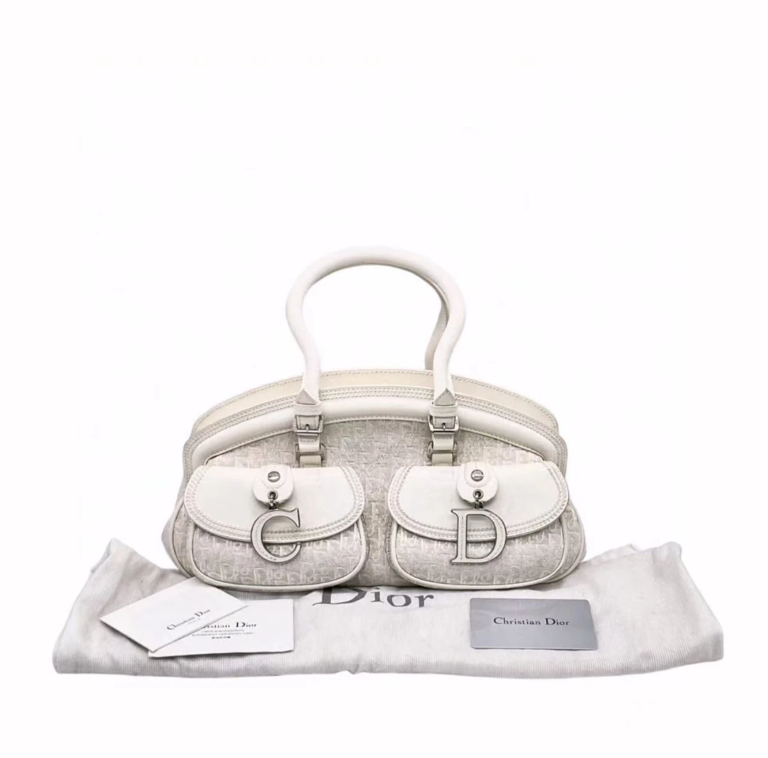 95新 DIOR/迪奥  老花刺绣白银侦探包中号33cm 15804025