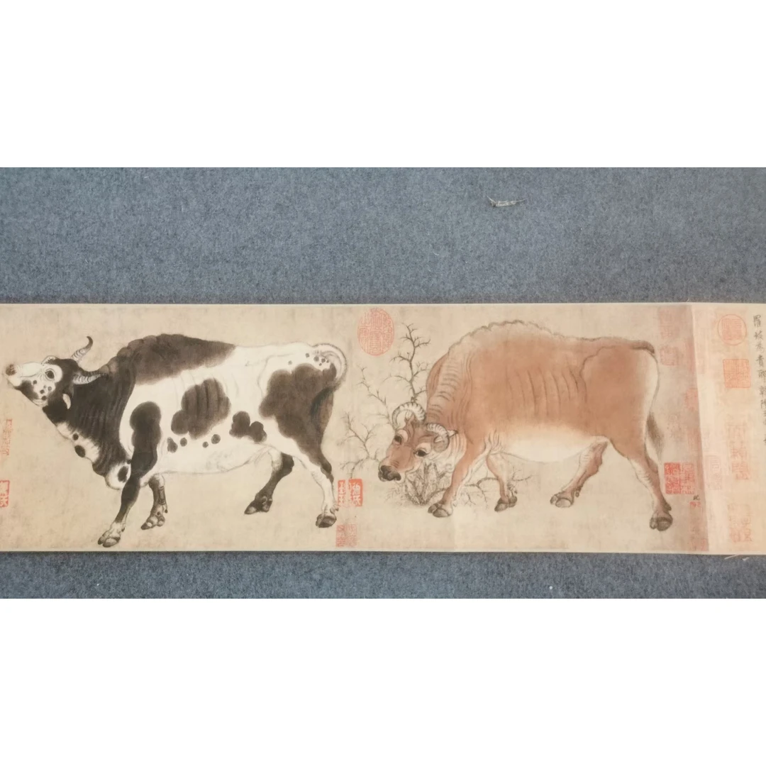 开播【精品复仿】《小五牛》艺术微喷复刻装裱玄关装饰画