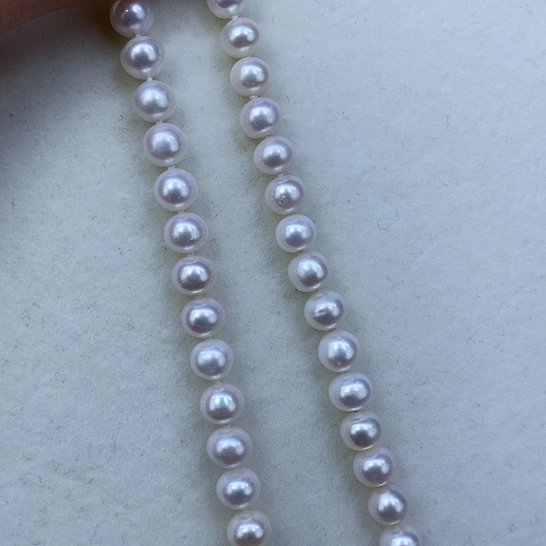 淡水珍珠颈饰银S925镶嵌➕7.8极光