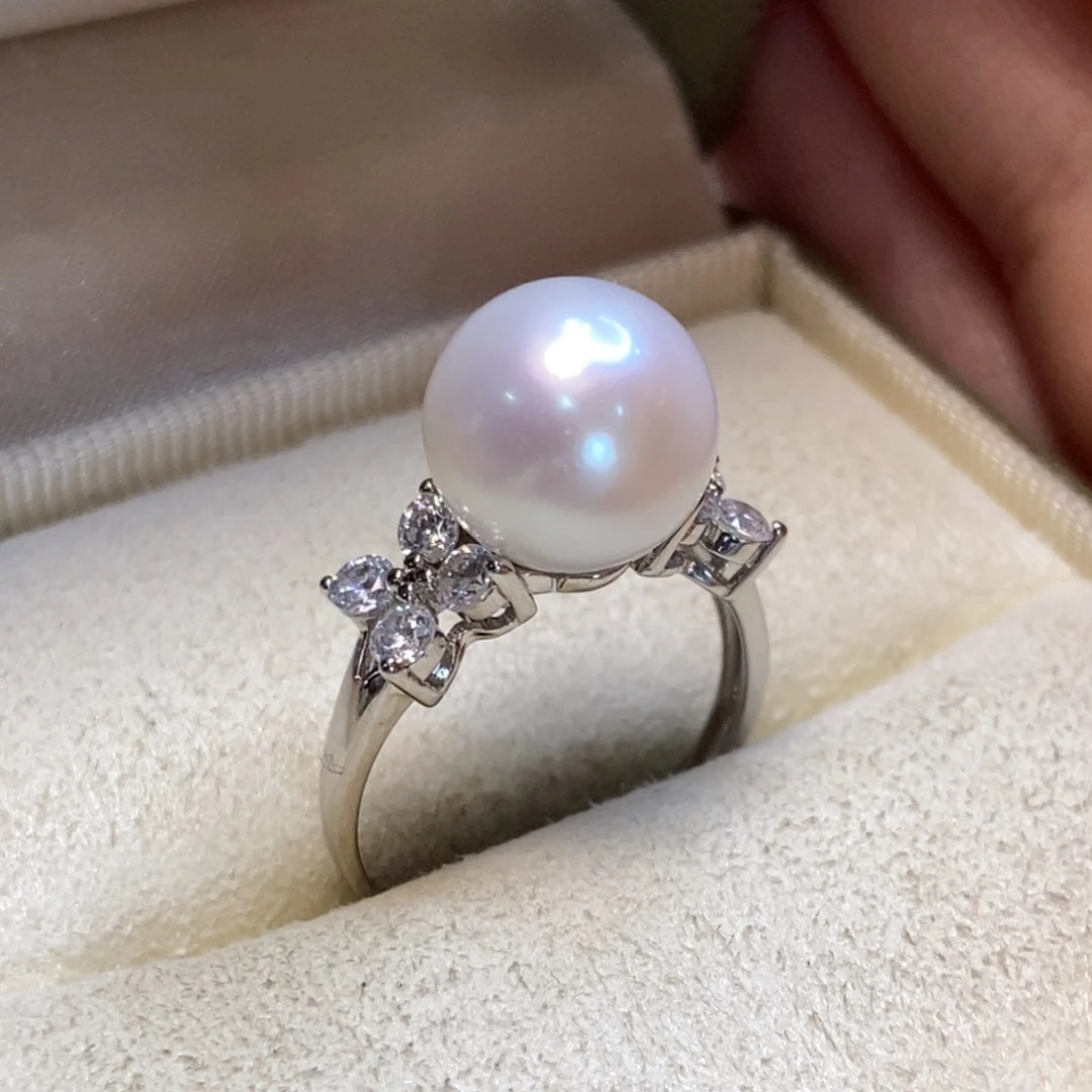 淡水珍珠戒指银S925镶嵌