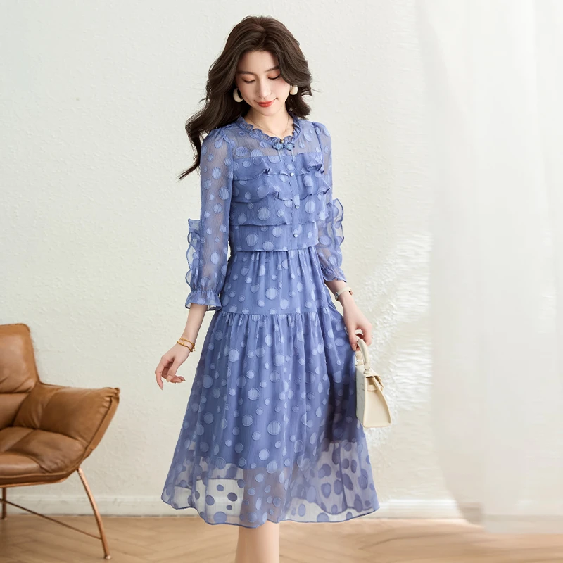 减龄广州十三行女装爆款减龄连衣裙2025春季新款气质高