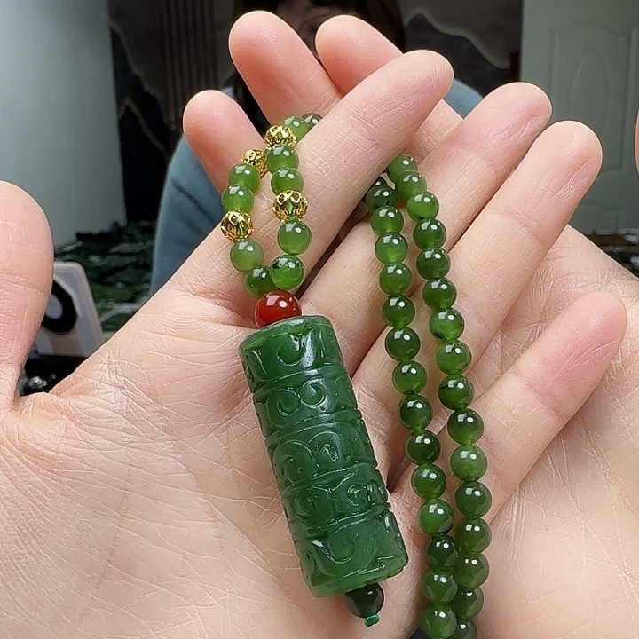和田玉（碧玉）项链未镶嵌