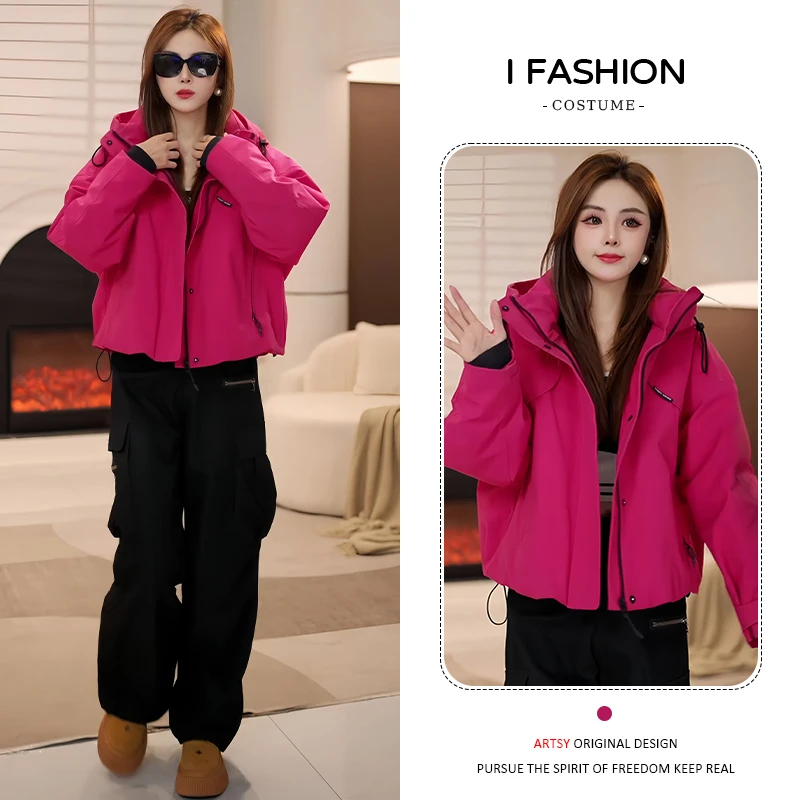 加厚设计感休闲减龄连帽棉服女2025秋冬新款宽松时尚百搭长袖外套