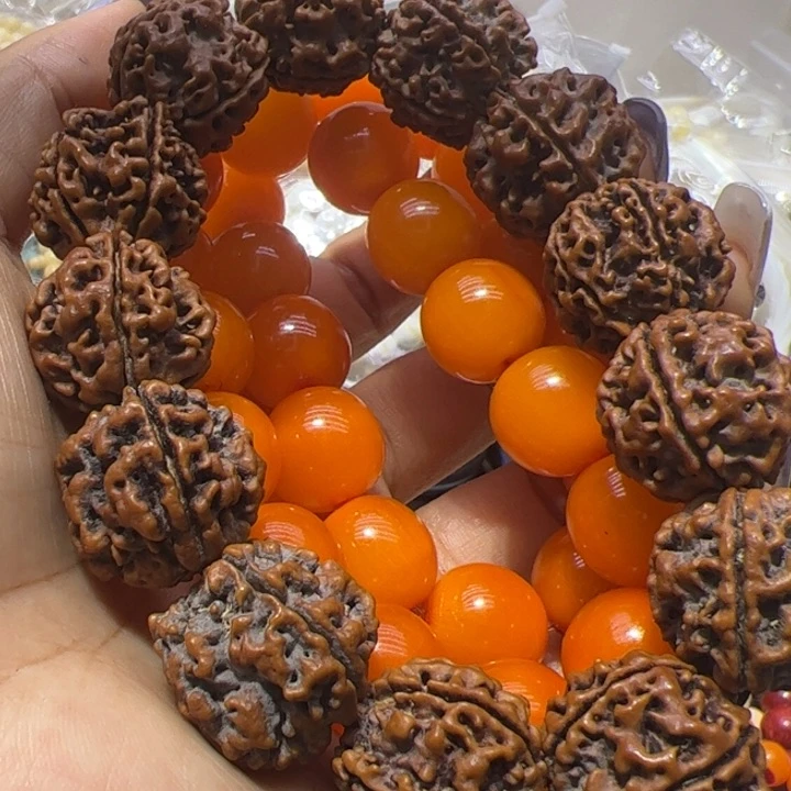 核桃手串/手链1.6纯黄