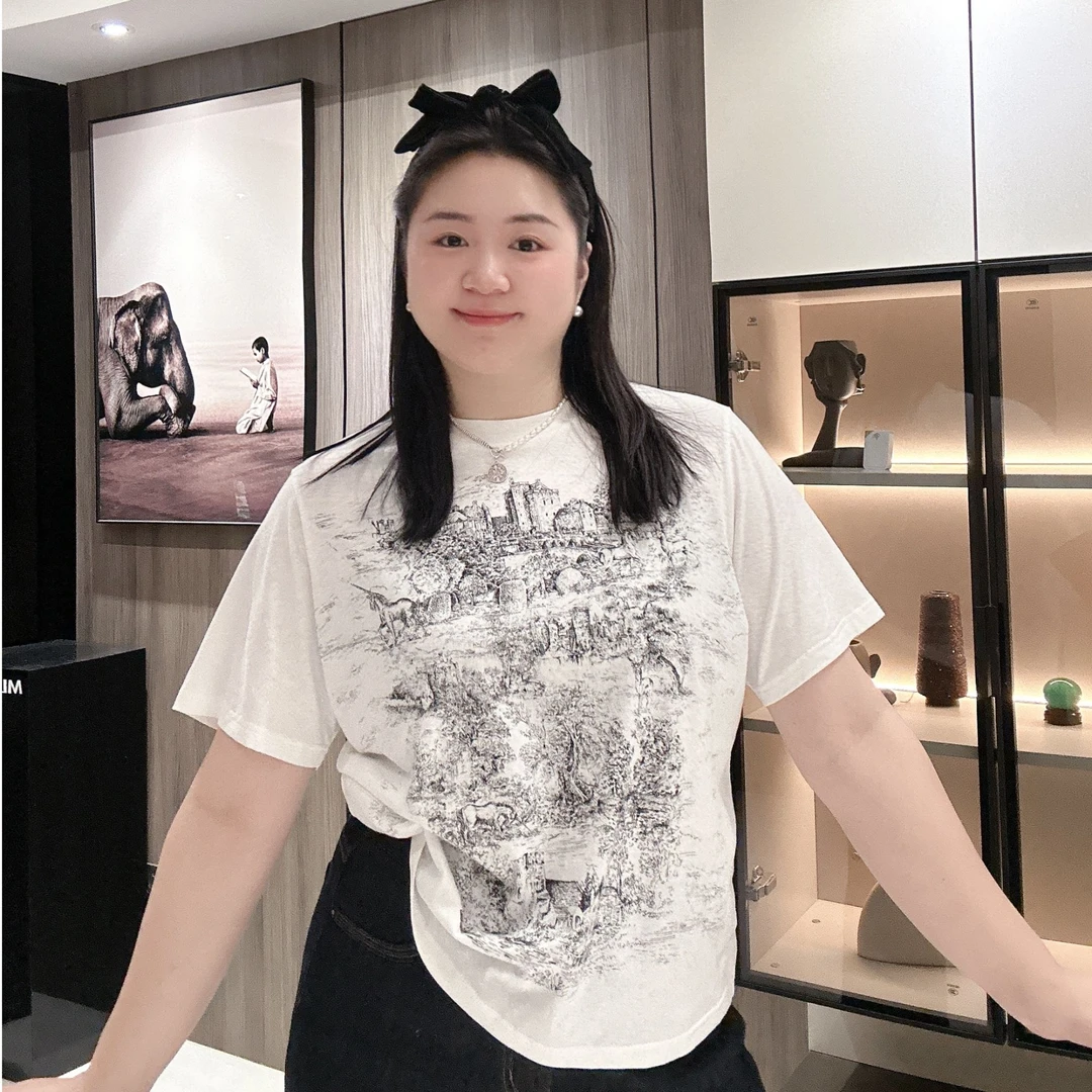 TAOJIAFAMILY【素描印花】早春时尚休闲减龄舒适圆领洋气大码T恤