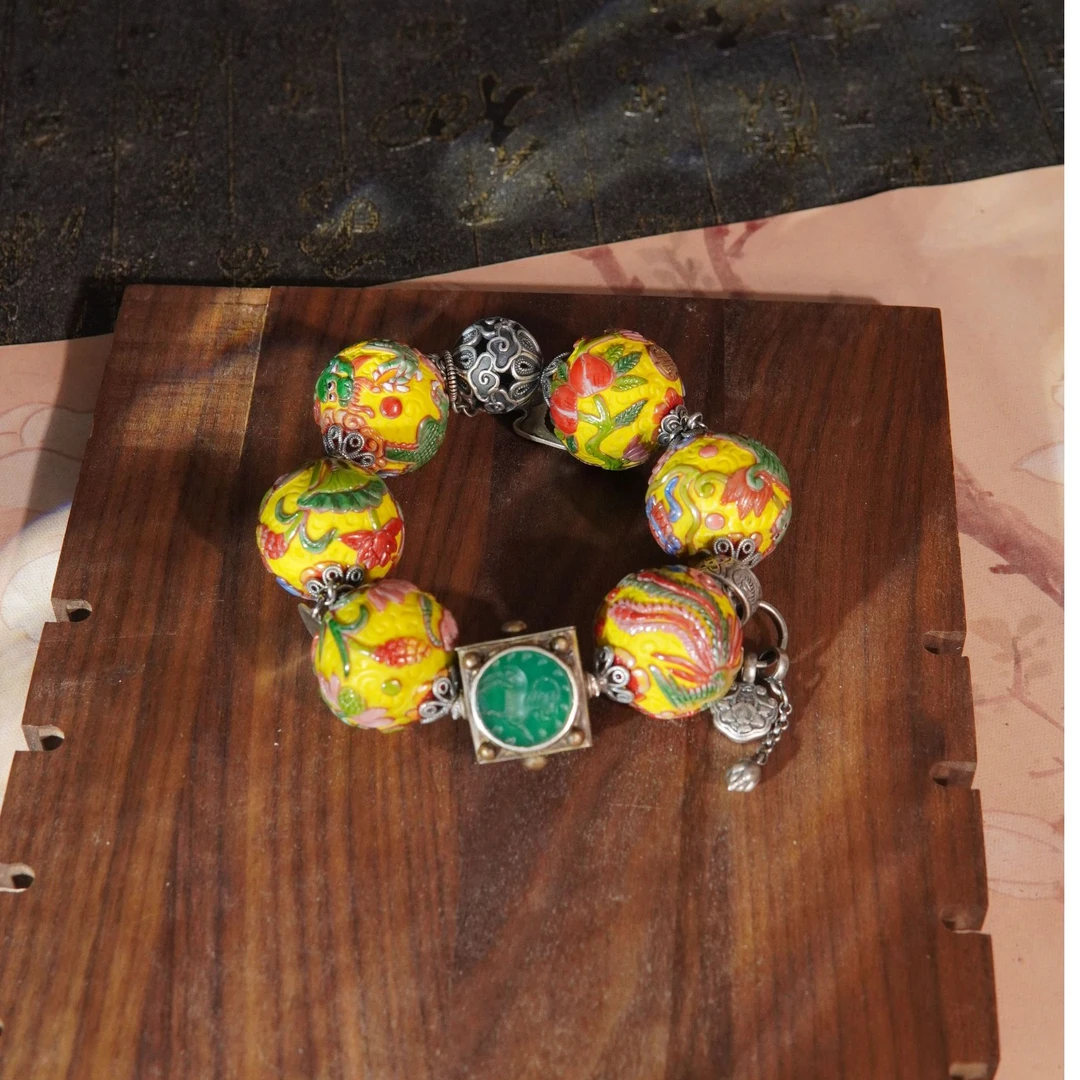 老琉璃复古雕刻手串010405