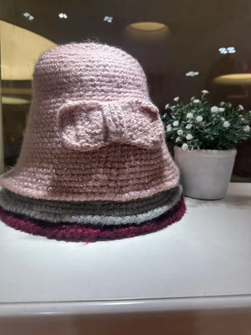 秋冬针织渔夫帽女百搭甜美渔夫帽
