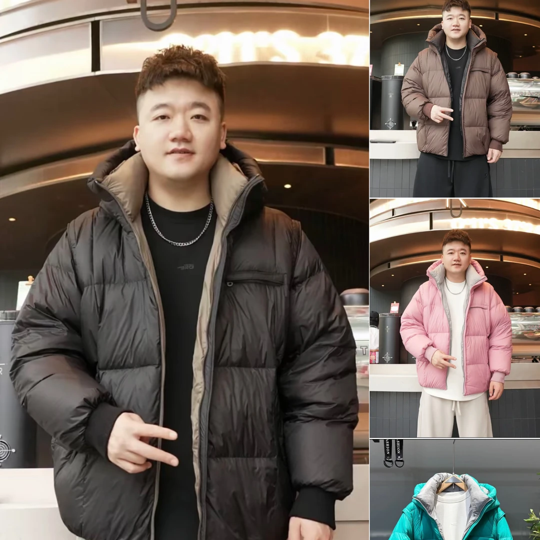 冬季男士柔软舒适90白鸭绒情侣羽绒服面包服冬季asay短款羽绒服