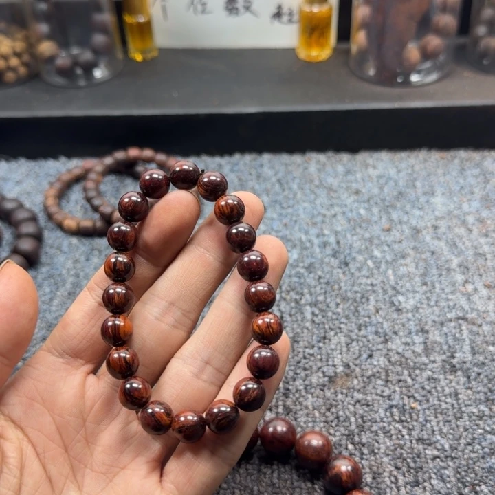 藤类海南红降黑金1.0圆珠单圈圆珠降真香