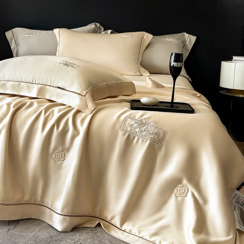 【瑾上花语】 重磅高端100支LF级天丝夏被四件套桑蚕丝夏凉被