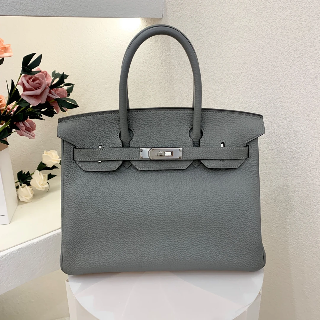 99新 Hermes/爱马仕 birkin 30 A togo 海鸥灰0711m0