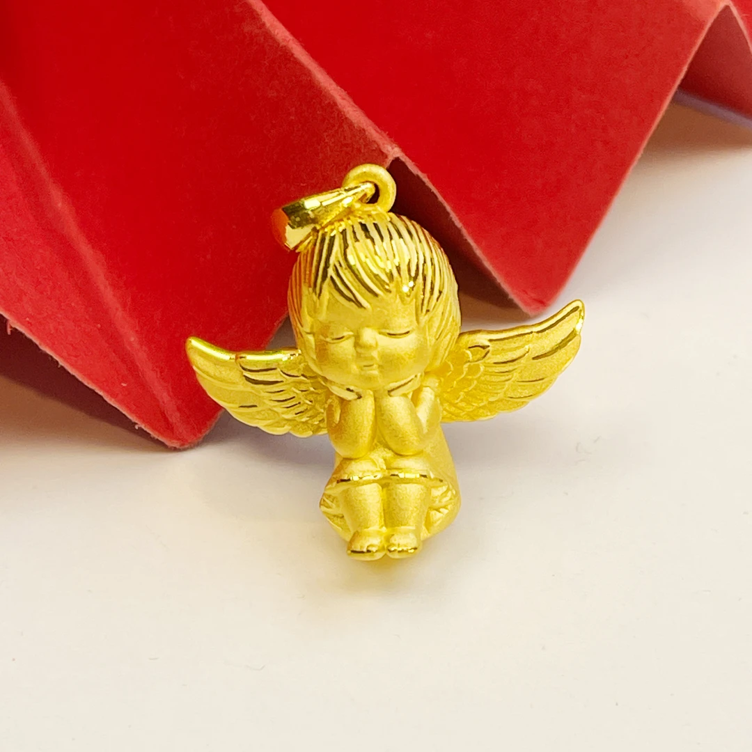 姐妹黄金 足金999可爱小天使吊坠